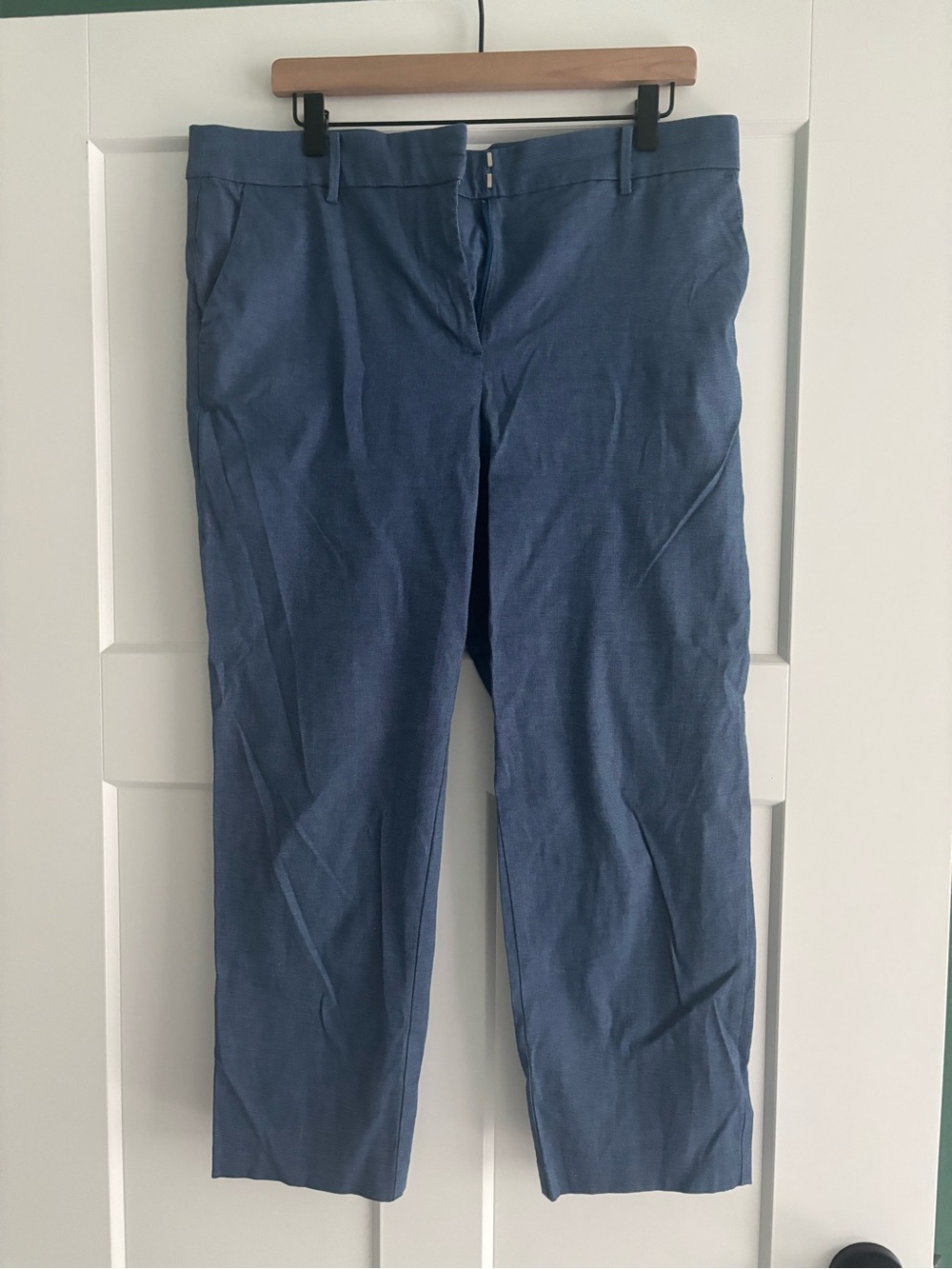 LOFT Riviera Slim Chambray Blue Pants
